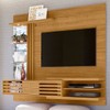 Painel para TV Até 55 Polegadas Frizz 2 Portas 3 Prateleiras com Espelho e com Led Cumaru - Madetec