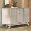 Balcão Buffet Monza 3 Portas 1 Gaveta Calacata/Off White - Madetec