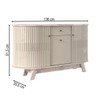Balcão Buffet Monza 3 Portas 1 Gaveta Calacata/Off White - Madetec