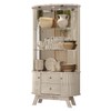 Cristaleira Moss 4 Portas 2 Gavetas com Vidro e Espelho Calacata/Off White - Madetec