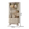 Cristaleira Moss 4 Portas 2 Gavetas com Vidro e Espelho Calacata/Off White - Madetec