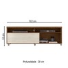 Rack para TV Até 65 Polegadas Cross 2 Portas Cedro/Off White - Madetec