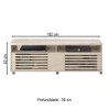 Rack para TV Até 65 Polegadas Cross 2 Portas Calacata/Off White - Madetec