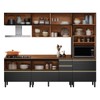 Cozinha Completa Proença 7 Portas 7 Gavetas com Vidro Dp2705mf Nogueira/Carbono Prime Tx - Demóbile