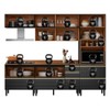 Cozinha Completa Proença 7 Portas 7 Gavetas com Vidro Dp2705mf Nogueira/Carbono Prime Tx - Demóbile