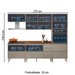 Cozinha Completa Proença 7 Portas 7 Gavetas com Vidro Dp2705mf Nogueira/Nude Prime Tx - Demóbile