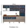 Cozinha Completa Proença 7 Portas 7 Gavetas com Vidro Dp2705rf Nogueira/Nude Prime Tx - Demóbile