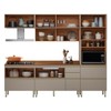 Cozinha Completa Proença 7 Portas 7 Gavetas com Vidro Dp2705rf Nogueira/Nude Prime Tx - Demóbile