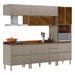 Cozinha Completa Proença 7 Portas 7 Gavetas com Vidro Dp2705rf Nogueira/Nude Prime Tx - Demóbile