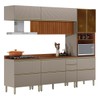 Cozinha Completa Proença 7 Portas 7 Gavetas Ripado com Vidro Dp2705rp Nogueira/Nude Prime Tx - Demóbile