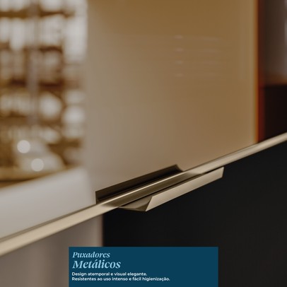 Cozinha Completa Proença 9 Portas 8 Gavetas com Vidro Dp3101mf Nogueira/Nude Prime Tx - Demóbile