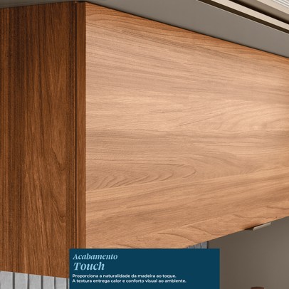 Cozinha Completa Proença 9 Portas 8 Gavetas com Vidro Dp3101mf Nogueira/Nude Prime Tx - Demóbile