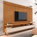 Rack com Painel para TV 72 Polegadas Cruise 3 Gavetas Ripado Nature/ Off White - Pnr Móveis