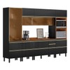 Cozinha Completa Proença 9 Portas 8 Gavetas com Vidro Dp3101rf Nogueira/Carbono Prime Tx - Demóbile