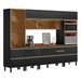 Cozinha Completa Proença 9 Portas 8 Gavetas com Vidro Dp3101rf Nogueira/Carbono Prime Tx - Demóbile