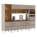 Cozinha Completa Proença 9 Portas 8 Gavetas com Vidro Dp3101rf Nogueira/Nude Prime Tx - Demóbile