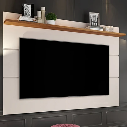 Painel para TV Até 50 Polegadas Hemera 1 Prateleira Off White/Freijo - Pnr Móveis