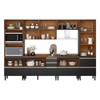 Cozinha Completa Proença 8 Portas 8 Gavetas com Vidro Dp3301rf Nogueira/Carbono Prime Tx - Demóbile