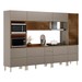 Cozinha Completa Proença 8 Portas 8 Gavetas com Vidro Dp3301rf Nogueira/Nude Prime Tx - Demóbile