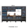 Cozinha Completa Proença 8 Portas 8 Gavetas com Vidro Ripado Dp3301rp Nogueira/Carbono Prime Tx - Demóbile