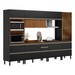 Cozinha Completa Proença 8 Portas 8 Gavetas com Vidro Ripado Dp3301rp Nogueira/Carbono Prime Tx - Demóbile