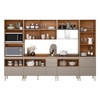 Cozinha Completa Proença 8 Portas 8 Gavetas com Vidro Ripado Dp3301rp Nogueira/Nude Prime Tx - Demóbile