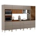 Cozinha Completa Proença 8 Portas 8 Gavetas com Vidro Ripado Dp3301rp Nogueira/Nude Prime Tx - Demóbile