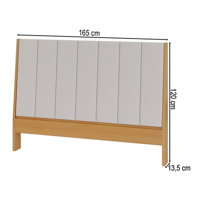 Cabeceira Queen Estofada Tw18 Freijó/Liso - Dalla Costa
