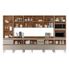 Cozinha Completa Proença 12 Portas 9 Gavetas com Vidro Dp3701mf Nogueira/Nude Prime Tx - Demóbile