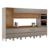Cozinha Completa Proença 12 Portas 9 Gavetas com Vidro Dp3701mf Nogueira/Nude Prime Tx - Demóbile