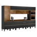 Cozinha Completa Proença 12 Portas 9 Gavetas com Vidro Dp3701rf Nogueira/Carbono Prime Tx - Demóbile