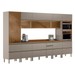 Cozinha Completa Proença 12 Portas 9 Gavetas com Vidro Dp3701rf Nogueira/Nude Prime Tx - Demóbile