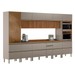 Cozinha Completa Proença 9 Gavetas 12 Portas com Vidro Ripado Dp3701rp Nogueira/Nude Prime - Demobile