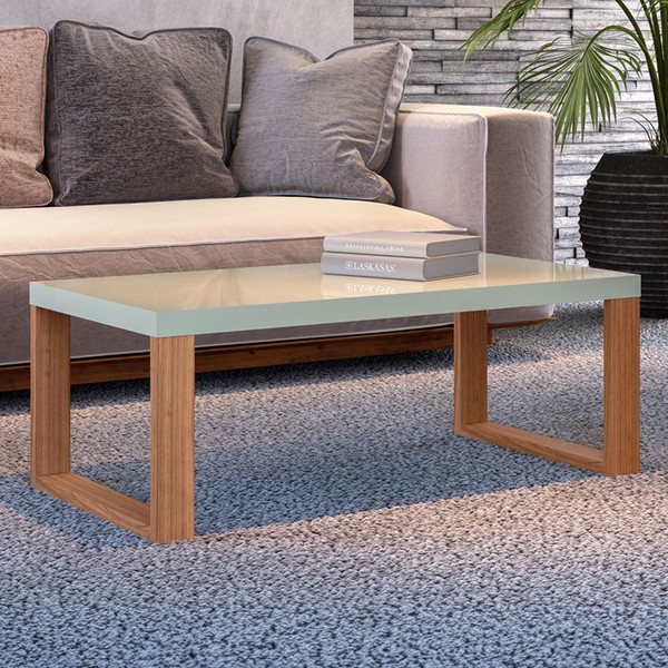 Mesa de Centro Industrial 100% Mdf Off White/Freijó F12 - Pradel