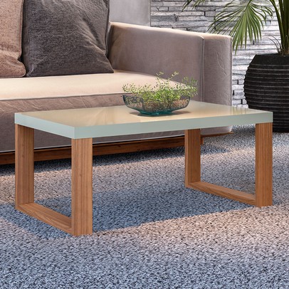 Mesa de Centro Industrial 100% Mdf Off White/Freijó F13 - Pradel