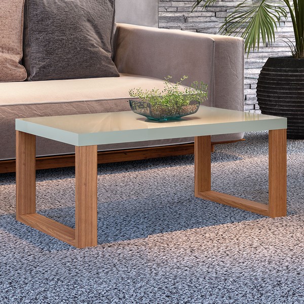 Mesa de Centro Industrial 100% Mdf Off White/Freijó F13 - Pradel