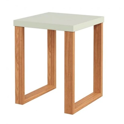 Mesa de Canto Industrial 100% Mdf Off White/Freijó F33 - Pradel