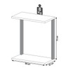 Mesa de Canto Industrial 100% Mdf Off White/Freijó F36 - Pradel