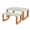 Mesa de Centro Industrial Kit 2 Peças 100% Mdf Off White/Freijó F40 - Pradel