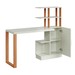 Mesa Escrivaninha Industrial 1 Porta 100% Mdf Off White/Freijó/Gold F17 - Pradel