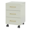 Gaveteiro com Rodízios 3 Gavetas 100% Mdf Off White/Gold F16 - Pradel