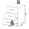 Gaveteiro com Rodízios 3 Gavetas 100% Mdf Off White/Gold F16 - Pradel