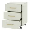 Gaveteiro com Rodízios 3 Gavetas 100% Mdf Off White/Gold F16 - Pradel