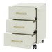 Gaveteiro com Rodízios 3 Gavetas 100% Mdf Off White/Gold F16 - Pradel