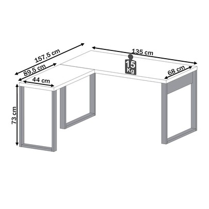 Mesa Escrivaninha Industrial 100% Mdf Off White/Freijó F22 - Pradel