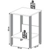 Mesa de Canto Industrial 1 Prateleira 100% Mdf Off White/Freijó F14 - Pradel