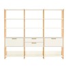 Estante para Livros 2 Portas 2 Gavetas 100% Mdf E93 Off White/Freijó/Gold - Pradel