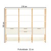 Estante para Livros 2 Portas 2 Gavetas 100% Mdf E93 Off White/Freijó/Gold - Pradel
