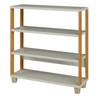 Estante para Livros Industrial 2 Prateleiras 100% Mdf Off White/Freijó F23 - Pradel