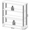 Estante para Livros Industrial 2 Prateleiras 100% Mdf Off White/Freijó F23 - Pradel